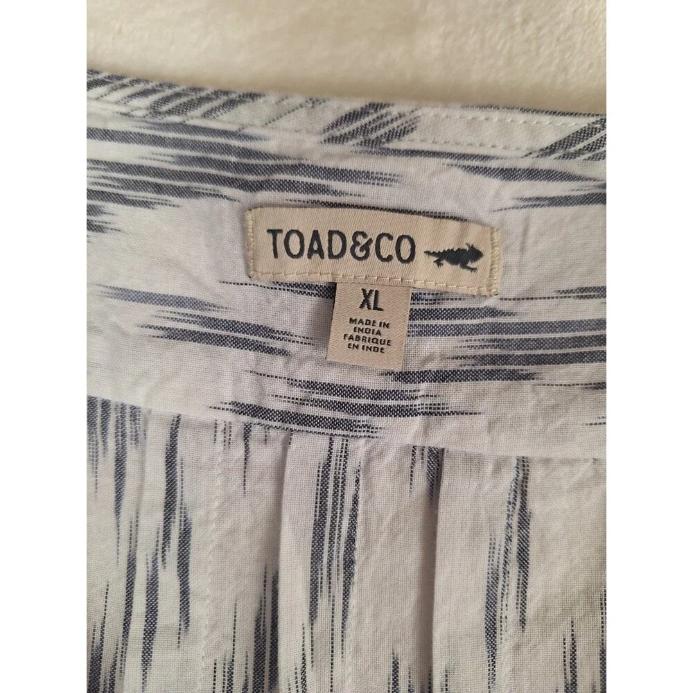 Toad & Co Shakti Womens XL Romper Organic Cotton Belt Pleated Shorts Ikat Nwt